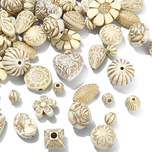 Ipotkitt 100 g beige beschichtete Acrylperlen Vintage Blume ovale Kürbisperlen Abstandshalter lose Perlen mit Totemmuster für DIY Schmuckhandwerk Herstellung Ipotkitt 100 g beige beschichtete Acrylperlen Vintage Blume ovale Kürbisperlen Abstandshalter lose Perlen mit Totemmuster für DIY Schmuckhandwerk Herstellung von Ipotkitt