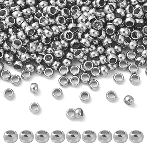 Ipotkitt 1000 Stück 2,5 mm Edelstahl-Abstandshalter Rondelle Runde 0,8 mm Loch Perlen für Schmuckherstellung DIY Handwerk Zubehör von Ipotkitt