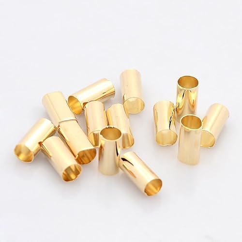 Ipotkitt 1000 Stück Messing-Säulen-Perlen, großes Loch, Abstandshalter, lose Perlen für Bastelarbeiten, Schmuckherstellung, Halsketten, Armbänder, Ohrringe, Großloch: 4,5 mm von Ipotkitt