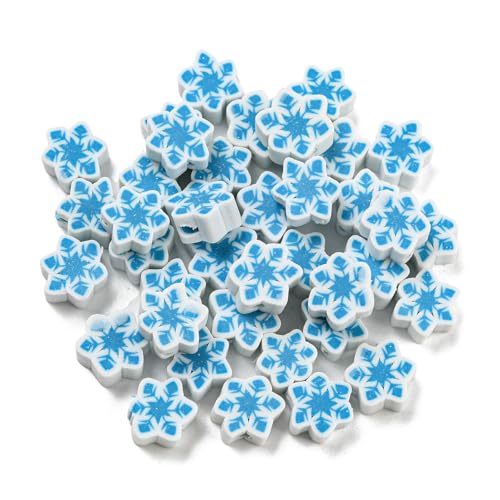 Ipotkitt 1000 Stück handgefertigte Modelliermassen-Schneeflocken-Perlen für Weihnachten, Winter, Schnee, Abstandshalter für DIY-Schmuckherstellung, Armband, Halskette, Ohrringe, Schlüsselanhänger Ipotkitt 1000 Stück handgefertigte Modelliermassen-Schneeflocken-Perlen für Weihnachten, Winter, Schnee, Abstandshalter für DIY-Schmuckherstellung, Armband, Halskette, Ohrringe, Schlüsselanhänger von Ipotkitt