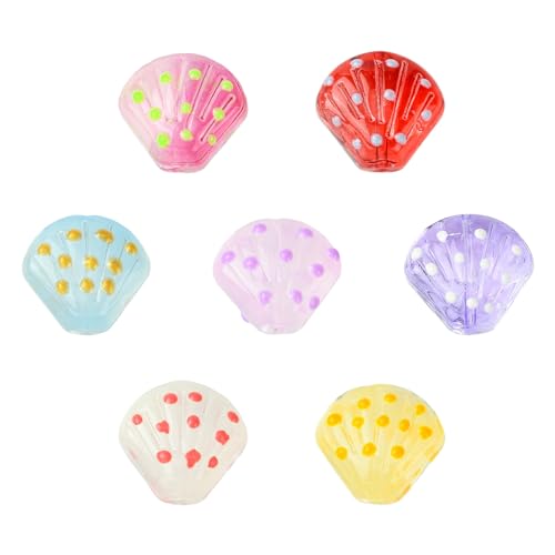 Ipotkitt 14 Stück 7 Farben Muschelförmige Lampwork-Perlen, zweifarbige Glasperlen, niedliche Strand-Abstandshalter, Ornamente für DIY Handwerk Armband Ohrring Schmuckherstellung Ipotkitt 14 Stück 7 Farben Muschelförmige Lampwork-Perlen, zweifarbige Glasperlen, niedliche Strand-Abstandshalter, Ornamente für DIY Handwerk Armband Ohrring Schmuckherstellung von Ipotkitt