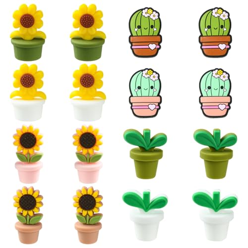 Ipotkitt 16 Stück 8 Stile Silikon Blumentopf Focal Perlen Sonnenblume Blatt Kaktus geformte Perlen Frühling Thema Gummi Abstandshalter Perlen für DIY Tasche Schmuckherstellung Ipotkitt 16 Stück 8 Stile Silikon Blumentopf Focal Perlen Sonnenblume Blatt Kaktus geformte Perlen Frühling Thema Gummi Abstandshalter Perlen für DIY Tasche Schmuckherstellung von Ipotkitt