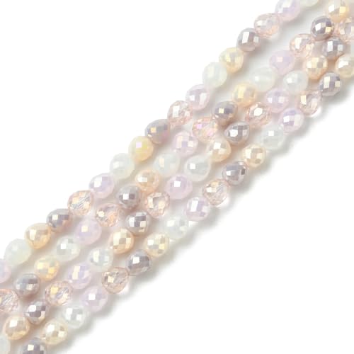 Ipotkitt 2 Stränge, ca. 100 Stück/Strang, zufällige facettierte Glasperlen, rosa Abstandshalter, ovale Abakus-Ornamente für Bastelarbeiten, Stifte, Schmuckherstellung von Ipotkitt