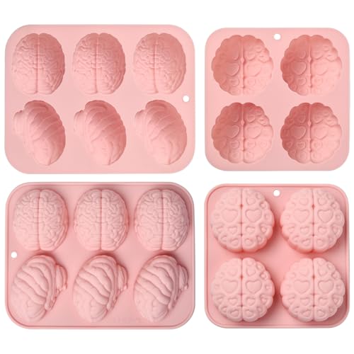Ipotkitt 2 Stück 2 Stile Gehirn Silikonformen Realistische Halloween Organform Formen für DIY Handwerk Epoxidharz Seife Süßigkeiten Schokolade Fondant Gelee Eiswürfel Hund Leckerli Kuchen Dekor von Ipotkitt