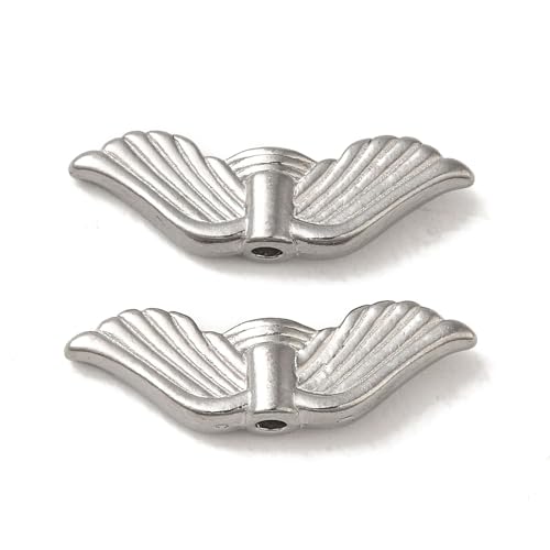 Ipotkitt 20 Stück Flügelförmige Edelstahlperlen Engelsflügel Metallperlen Feen-Abstandshalter Ornamente für DIY Handwerk Armband Ohrringe Schlüsselanhänger Stift Schmuckherstellung Ipotkitt 20 Stück Flügelförmige Edelstahlperlen Engelsflügel Metallperlen Feen-Abstandshalter Ornamente für DIY Handwerk Armband Ohrringe Schlüsselanhänger Stift Schmuckherstellung von Ipotkitt