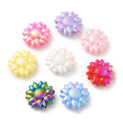Ipotkitt 20 Stück gemischte Farben, UV-Beschichtung, schillernde, leuchtende Sonnenblumen-Acrylperlen, Blume, Gänseblümchen, Blumen, Abstandshalter für DIY-Schmuck, Halsketten, Armbänder, Ohrringe Ipotkitt 20 Stück gemischte Farben, UV-Beschichtung, schillernde, leuchtende Sonnenblumen-Acrylperlen, Blume, Gänseblümchen, Blumen, Abstandshalter für DIY-Schmuck, Halsketten, Armbänder, Ohrringe von Ipotkitt