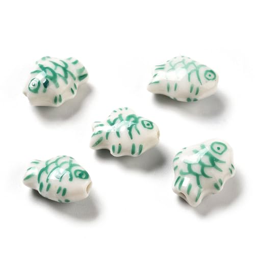 Ipotkitt 20 Stück handgefertigte bedruckte Porzellan-Fischperlen Meer Ozean Tier Keramik Abstandshalter Perlen für DIY Schmuckherstellung Armband Halskette Ohrringe Schlüsselanhänger Dekor Ipotkitt 20 Stück handgefertigte bedruckte Porzellan-Fischperlen Meer Ozean Tier Keramik Abstandshalter Perlen für DIY Schmuckherstellung Armband Halskette Ohrringe Schlüsselanhänger Dekor von Ipotkitt