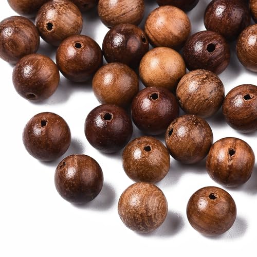 Ipotkitt 200 Stück 8 mm ungefärbte Naturholzperlen, rund, gewachst, Kugelform, Kreis, Mala, Gebete, lose Perlen für DIY-Schmuckherstellung, Rosenkranz, Tasbih, Armband, Halskette, Handwerk von Ipotkitt