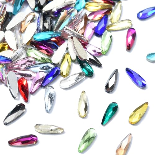 Ipotkitt 200 Stück bunte ovale Strass-Nagelanhänger, Glas-Tropfen-Nagelkunst-Dekorationen, Mini-Wassertropfen-Nagel-Cabochons für DIY-Nägel, Gesicht, Augen, Make-up, Basteln Ipotkitt 200 Stück bunte ovale Strass-Nagelanhänger, Glas-Tropfen-Nagelkunst-Dekorationen, Mini-Wassertropfen-Nagel-Cabochons für DIY-Nägel, Gesicht, Augen, Make-up, Basteln von Ipotkitt
