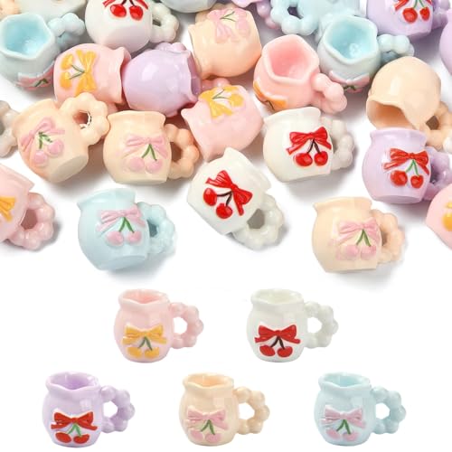 Ipotkitt 24 Stück 4 Farben Vase mit Kirschmuster Harz Cabochons Tasse flache Rückseite Charms ohne Loch Perlen für DIY Schmuck Ohrringe Armband Halskette Haarnadeln Handyhülle Handwerk Heimdekoration Ipotkitt 24 Stück 4 Farben Vase mit Kirschmuster Harz Cabochons Tasse flache Rückseite Charms ohne Loch Perlen für DIY Schmuck Ohrringe Armband Halskette Haarnadeln Handyhülle Handwerk Heimdekoration von Ipotkitt
