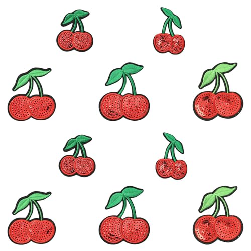 Ipotkitt 25 Stück 5 Stile Filzstoff Kirsche Patches mit Glitzer-Pailletten zum Aufbügeln auf kleine Früchte Applikationen zum Aufnähen von Jacken, Rucksäcken, Hüten, Jeans, Kleidung Ipotkitt 25 Stück 5 Stile Filzstoff Kirsche Patches mit Glitzer-Pailletten zum Aufbügeln auf kleine Früchte Applikationen zum Aufnähen von Jacken, Rucksäcken, Hüten, Jeans, Kleidung von Ipotkitt