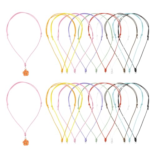 Ipotkitt 30 Stück 10 Farben verstellbare gewachste Polyesterschnur, halbrige Halsketten, Seilkette, Choker mit Biegeringe für DIY-Schmuck, Handwerk, Halskette, hängende Charms, Großpackung von Ipotkitt