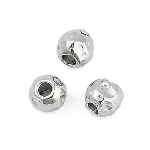Ipotkitt 30 Stück 3 mm 316 Edelstahl runde lose Perlen Kugelform Metallperlen für DIY Schmuckherstellung Handwerk Armband Halskette Ohrringe Zubehör 1 mm Loch von Ipotkitt