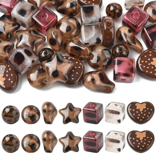 Ipotkitt 35 Stück 7 Stile Leopardenmuster blickdichte Acrylperlen brauner Stern runde Herzform Abstandshalter Perlen für DIY Schmuck Halskette Armband Ohrringe Schlüsselanhänger Tasche Handwerk Ipotkitt 35 Stück 7 Stile Leopardenmuster blickdichte Acrylperlen brauner Stern runde Herzform Abstandshalter Perlen für DIY Schmuck Halskette Armband Ohrringe Schlüsselanhänger Tasche Handwerk von Ipotkitt