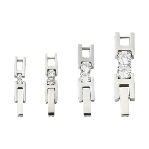 Ipotkitt 4 Stück 4 Stile 304 Edelstahl Mikro-Pavé Zirkonia Uhrenarmband-Verschlüsse Verlängerungsverschluss Verbindungsverschlüsse für DIY Schmuckherstellung Armband Halskette Uhr Band Handwerk Ipotkitt 4 Stück 4 Stile 304 Edelstahl Mikro-Pavé Zirkonia Uhrenarmband-Verschlüsse Verlängerungsverschluss Verbindungsverschlüsse für DIY Schmuckherstellung Armband Halskette Uhr Band Handwerk von Ipotkitt