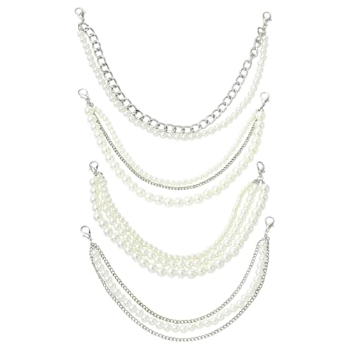Ipotkitt 4 Stück 4 Stile Zinklegierung und ABS Perlenketten, Geldbörsenkette, Riemen, Taschengriff, Ersatzketten für Geldbörse, Geldbörse, Schuhschnalle, Taschen, Hüte, Zubehör Ipotkitt 4 Stück 4 Stile Zinklegierung und ABS Perlenketten, Geldbörsenkette, Riemen, Taschengriff, Ersatzketten für Geldbörse, Geldbörse, Schuhschnalle, Taschen, Hüte, Zubehör von Ipotkitt