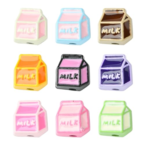 Ipotkitt 45 Stück Milchförmige Metallperlen in 9 Farben, Abstandshalter für Frühstück, Getränke, Süßigkeiten, Ornamente für Bastelarbeiten, Schlüsselanhänger, Armband, Ohrringe, Schmuckherstellung Ipotkitt 45 Stück Milchförmige Metallperlen in 9 Farben, Abstandshalter für Frühstück, Getränke, Süßigkeiten, Ornamente für Bastelarbeiten, Schlüsselanhänger, Armband, Ohrringe, Schmuckherstellung von Ipotkitt