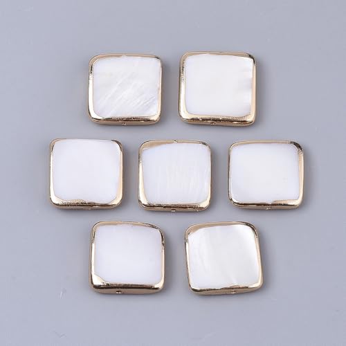 Ipotkitt 5 Stück Muschelfarbe, quadratische natürliche Süßwasser-Muschelperlen, Rand, vergoldet, rechteckig, Muschelperlen, lose Perlen für DIY-Schmuck, Halsketten, Armbänder, Ohrringe, Handwerk Ipotkitt 5 Stück Muschelfarbe, quadratische natürliche Süßwasser-Muschelperlen, Rand, vergoldet, rechteckig, Muschelperlen, lose Perlen für DIY-Schmuck, Halsketten, Armbänder, Ohrringe, Handwerk von Ipotkitt