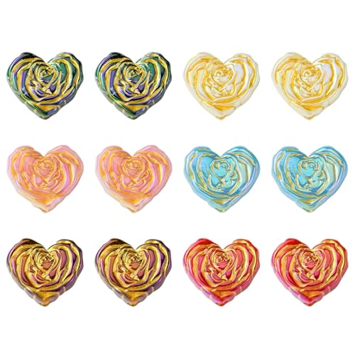 Ipotkitt 50 Stück bunte Acryl-Herz-Blumen-Perlen, Rosen-Abstandshalter, niedliche herzförmige Perlen für DIY, Perlen, Schlüsselanhänger, Ohrringe, Geschenk, Telefon, Schmuckherstellung Ipotkitt 50 Stück bunte Acryl-Herz-Blumen-Perlen, Rosen-Abstandshalter, niedliche herzförmige Perlen für DIY, Perlen, Schlüsselanhänger, Ohrringe, Geschenk, Telefon, Schmuckherstellung von Ipotkitt