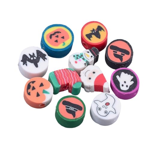 Ipotkitt 50 Stück gemischte Stile Polymer Ton Halloween Perlen Schneemann Weihnachten Winter Herbst Abstandshalter Perlen für DIY Schmuck Armband Halskette Ohrringe Schlüsselanhänger Geldbörse Ipotkitt 50 Stück gemischte Stile Polymer Ton Halloween Perlen Schneemann Weihnachten Winter Herbst Abstandshalter Perlen für DIY Schmuck Armband Halskette Ohrringe Schlüsselanhänger Geldbörse von Ipotkitt