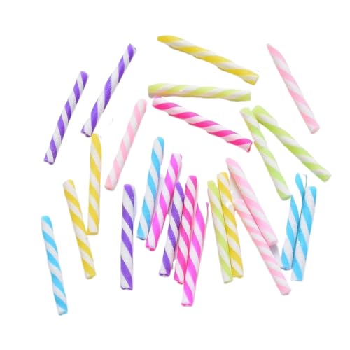 Ipotkitt 50 Stück handgefertigte Polymer-Ton-Perlen für Zuckerstange, ohne Loch, Weihnachten, Spalte für DIY-Schmuckherstellung, Armband, Halskette, Ohrringe, Schlüsselanhänger von Ipotkitt