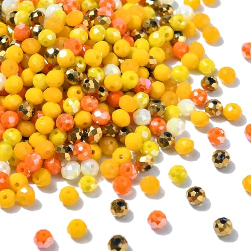 Ipotkitt 500 Stück 4,5 mm gelbe Glasperlen, facettierte Rondelle-Perlen, Kristall, runde lose Abstandshalter, Perlen für DIY-Schlüsselanhänger, Perlen, Halsketten, Ohrringe, Schmuckherstellung Ipotkitt 500 Stück 4,5 mm gelbe Glasperlen, facettierte Rondelle-Perlen, Kristall, runde lose Abstandshalter, Perlen für DIY-Schlüsselanhänger, Perlen, Halsketten, Ohrringe, Schmuckherstellung von Ipotkitt