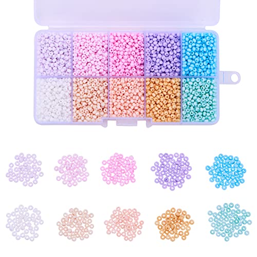 Ipotkitt 5530 Stück, 10 Farben, matte Farben, rund, 8/0, blickdicht, Glasperlen, winzige Perlen für Bastelarbeiten, Ohrringe, Armbänder, Halsketten, Schmuckherstellung, 3 ~ 4 x 2 ~ 3 mm Ipotkitt 5530 Stück, 10 Farben, matte Farben, rund, 8/0, blickdicht, Glasperlen, winzige Perlen für Bastelarbeiten, Ohrringe, Armbänder, Halsketten, Schmuckherstellung, 3 ~ 4 x 2 ~ 3 mm von Ipotkitt