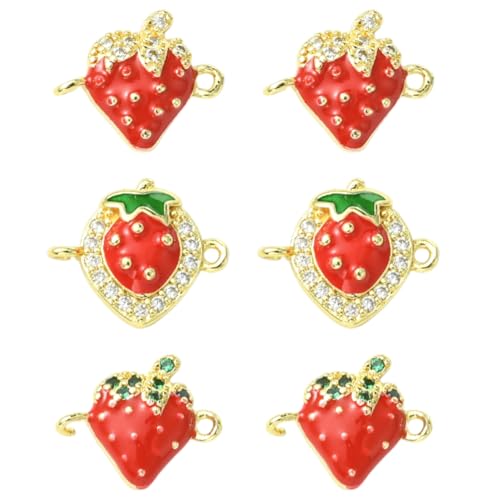 Ipotkitt 6 Stück 3 Stile Messing Zirkonia Erdbeerverbinder Emaille Charms Obst Beeren Link Charm für DIY Schmuckherstellung Armband Halskette Ohrringe Schlüsselanhänger Taschen Handwerk Ipotkitt 6 Stück 3 Stile Messing Zirkonia Erdbeerverbinder Emaille Charms Obst Beeren Link Charm für DIY Schmuckherstellung Armband Halskette Ohrringe Schlüsselanhänger Taschen Handwerk von Ipotkitt