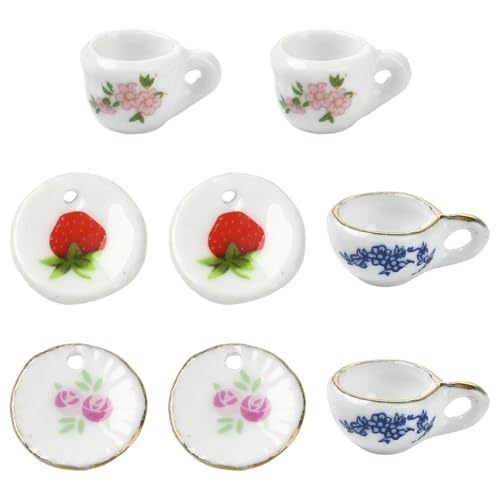 Ipotkitt 8 Stück 4 Stile handgefertigte Porzellan-Mini-Teeset Perlen Teetasse Teetablett Form Perlen Mini-Figuren für DIY Schlüsselanhänger Halskette Schmuckherstellung Heimdekoration Ipotkitt 8 Stück 4 Stile handgefertigte Porzellan-Mini-Teeset Perlen Teetasse Teetablett Form Perlen Mini-Figuren für DIY Schlüsselanhänger Halskette Schmuckherstellung Heimdekoration von Ipotkitt