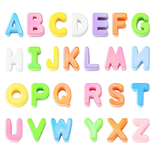 Ipotkitt Acrylperlen, 26 Stile, Buchstaben-Thema, schillernde Alphabet-Perlen, bunte Abstandshalter, Ornamente für Bastelarbeiten, Armbänder, Ohrringe, Stifte, Schmuckherstellung, 52 Stück Ipotkitt Acrylperlen, 26 Stile, Buchstaben-Thema, schillernde Alphabet-Perlen, bunte Abstandshalter, Ornamente für Bastelarbeiten, Armbänder, Ohrringe, Stifte, Schmuckherstellung, 52 Stück von Ipotkitt