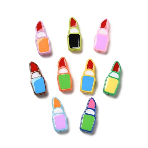 Ipotkitt Bunte Lippenstift-Acrylperlen mit Emaille, Party, Make-up, Lippen-Abstandshalter, Perlen für DIY-Schmuck, Halskette, Armband, Ohrringe, Schlüsselanhänger, Tasche, Basteln, 20 Stück Ipotkitt Bunte Lippenstift-Acrylperlen mit Emaille, Party, Make-up, Lippen-Abstandshalter, Perlen für DIY-Schmuck, Halskette, Armband, Ohrringe, Schlüsselanhänger, Tasche, Basteln, 20 Stück von Ipotkitt