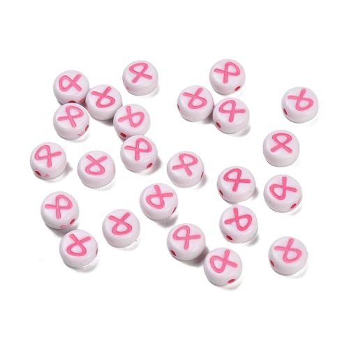 Ipotkitt Ca. 3500 Stück, 500 g, Acryl, flach, rund, mit rosa Schleife, Perlen, Brustkrebs, Hoffnung, Band, Bewusstseinsperlen für selbstgemachten Schmuck, Armbänder, Ohrringe, Halsketten Ipotkitt Ca. 3500 Stück, 500 g, Acryl, flach, rund, mit rosa Schleife, Perlen, Brustkrebs, Hoffnung, Band, Bewusstseinsperlen für selbstgemachten Schmuck, Armbänder, Ohrringe, Halsketten von Ipotkitt