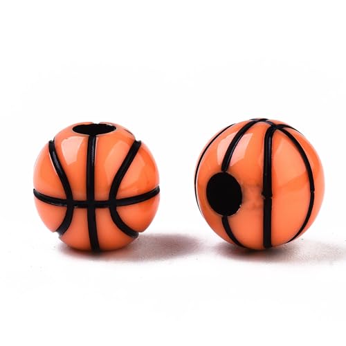 Ipotkitt Ca. 600 Stück Acryl-Basketball-Perlen für Schmuckherstellung, Basteln, DIY, Armband, Halskette, Ohrringe, Schlüsselanhänger Ipotkitt Ca. 600 Stück Acryl-Basketball-Perlen für Schmuckherstellung, Basteln, DIY, Armband, Halskette, Ohrringe, Schlüsselanhänger von Ipotkitt