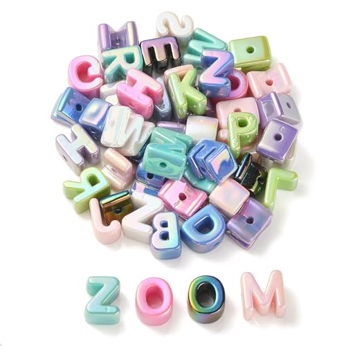 Ipotkitt Ca. 90 Stück schillernde Acryl-Buchstaben-Perlen, Buchstaben, Alphabet, Abstandshalter, Perlen für DIY-Schmuck, Armband, Ohrringe, Halsketten, Schlüsselanhänger, Basteln, 1 Beutel Ipotkitt Ca. 90 Stück schillernde Acryl-Buchstaben-Perlen, Buchstaben, Alphabet, Abstandshalter, Perlen für DIY-Schmuck, Armband, Ohrringe, Halsketten, Schlüsselanhänger, Basteln, 1 Beutel von Ipotkitt