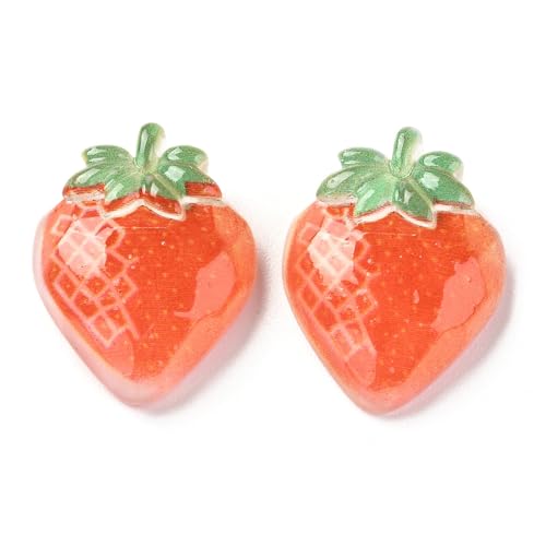 Ipotkitt Erdbeer-Cabochons, Obstbeeren, flache Rückseite, ohne Loch, Perlen für selbstgemachten Schmuck, Haarnadeln, Handyhüllen, Armbänder, Halsketten, 100 Stück Ipotkitt Erdbeer-Cabochons, Obstbeeren, flache Rückseite, ohne Loch, Perlen für selbstgemachten Schmuck, Haarnadeln, Handyhüllen, Armbänder, Halsketten, 100 Stück von Ipotkitt