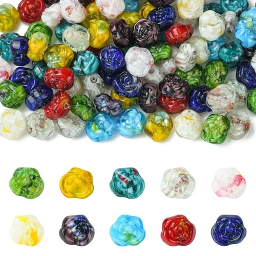 Ipotkitt Handgefertigte Rosen-Kristallperlen in 10 Farben, 100 Stück, für selbstgemachte Schmuckherstellung, Basteln, Halsketten, Armbänder, Ohrringe, Schlüsselanhänger, Geldbörsenzubehör Ipotkitt Handgefertigte Rosen-Kristallperlen in 10 Farben, 100 Stück, für selbstgemachte Schmuckherstellung, Basteln, Halsketten, Armbänder, Ohrringe, Schlüsselanhänger, Geldbörsenzubehör von Ipotkitt