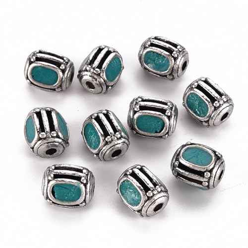 Ipotkitt Handgefertigte indonesische Perlen in antikem Silber, mit Messing-Fundstücken, Trommelform, Rondelle, Abstandshalter für DIY-Schmuck, Armbänder, Halsketten, Ohrringe, Schlüsselanhänger Ipotkitt Handgefertigte indonesische Perlen in antikem Silber, mit Messing-Fundstücken, Trommelform, Rondelle, Abstandshalter für DIY-Schmuck, Armbänder, Halsketten, Ohrringe, Schlüsselanhänger von Ipotkitt