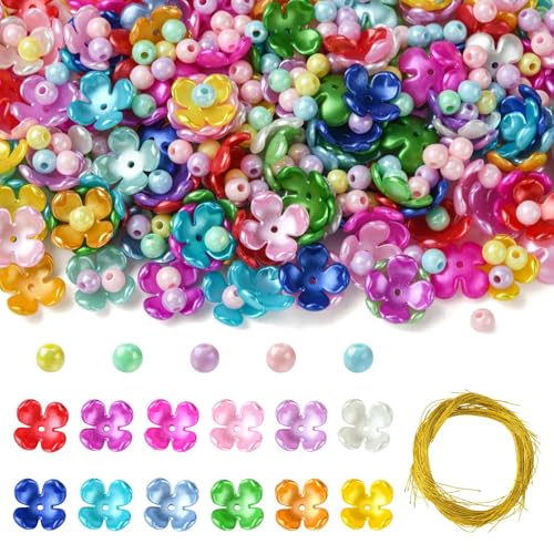 Ipotkitt I Set mit 550 Perlen-Fundstücken, einschließlich ABS-Kunststoffperlen, Acrylperlen, Blumenklee, Perlenkappen und Eisendraht für DIY-Schmuck, Armbänder, Halsketten, Ohrringe, Bastelarbeiten Ipotkitt I Set mit 550 Perlen-Fundstücken, einschließlich ABS-Kunststoffperlen, Acrylperlen, Blumenklee, Perlenkappen und Eisendraht für DIY-Schmuck, Armbänder, Halsketten, Ohrringe, Bastelarbeiten von Ipotkitt