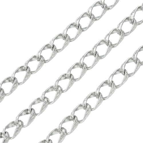 Ipotkitt Panzerketten aus 304er Edelstahl, hohle Gliederkette, Verlängerungskette für DIY, Handwerk, Schmuck, Armband, Halskette, Kappe, Jeans, 1 m Ipotkitt Panzerketten aus 304er Edelstahl, hohle Gliederkette, Verlängerungskette für DIY, Handwerk, Schmuck, Armband, Halskette, Kappe, Jeans, 1 m von Ipotkitt