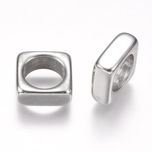 Ipotkitt Quadratische europäische Perlen, 12 mm, 304 Edelstahl, quadratisch, großes Loch, Metall-Abstandshalter, Perlen für DIY-Schmuckherstellung, Handwerk, Armband, Halskette, Ohrringe, Zubehör, 8,5 Ipotkitt Quadratische europäische Perlen, 12 mm, 304 Edelstahl, quadratisch, großes Loch, Metall-Abstandshalter, Perlen für DIY-Schmuckherstellung, Handwerk, Armband, Halskette, Ohrringe, Zubehör, 8,5 von Ipotkitt
