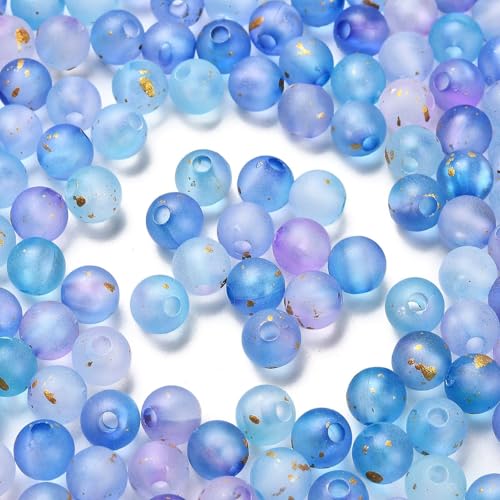 Ipotkitt Runde Acrylperlen, 8 mm, rund, mattiert, transparent, Kunststoffperlen, lose Ornamente für Bastelarbeiten, Ohrringe, Haarschmuck, ca. 2000 Stück von Ipotkitt