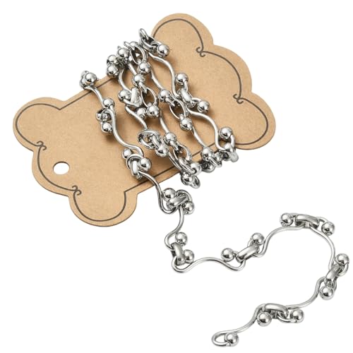 Ipotkitt Runde Gliederketten aus 304er Edelstahl mit Kartenpapier, gelötete Verlängerungskette für Bastelarbeiten, Schmuck, Halsketten, Armbänder, 1 m von Ipotkitt
