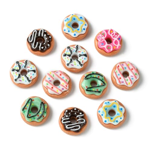 Ipotkitt Schmuckherstellung Cabochons Sortierte Harz Donut Halloween Cabochons für Schmuckherstellung DIY Halskette Armband Ohrring Bastelbedarf, Kein Edelstein von Ipotkitt