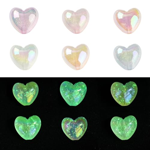 Ipotkitt Transparente Herz-Acrylperlen mit Glitzerpulver, Liebesform, Pfirsichherz, lose Perlen für DIY-Schmuck, Handwerk, Armband, Halskette, Schlüsselanhänger, Tasche, Handydekoration, 30 Stück Ipotkitt Transparente Herz-Acrylperlen mit Glitzerpulver, Liebesform, Pfirsichherz, lose Perlen für DIY-Schmuck, Handwerk, Armband, Halskette, Schlüsselanhänger, Tasche, Handydekoration, 30 Stück von Ipotkitt
