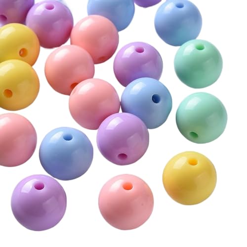Ipotkitt Undurchsichtige, runde Kaugummi-Perlen in verschiedenen Farben, 16 mm, Kugelform, lose Perlen für selbstgemachte Schmuckherstellung, Armband, Halskette, Ohrringe, Schlüsselanhänger Ipotkitt Undurchsichtige, runde Kaugummi-Perlen in verschiedenen Farben, 16 mm, Kugelform, lose Perlen für selbstgemachte Schmuckherstellung, Armband, Halskette, Ohrringe, Schlüsselanhänger von Ipotkitt