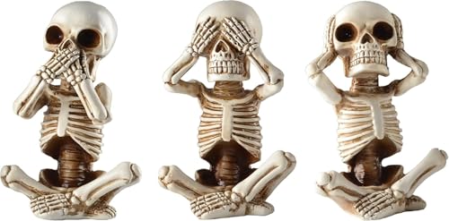 Irayin Halloween Skelett Statue, Skelett Deko Figure, Harz Skulpturen Deko, Halloween Dekoration für Party, Wohnzimmer, Büro, Bücherregal, Schlafzimmer von Irayin