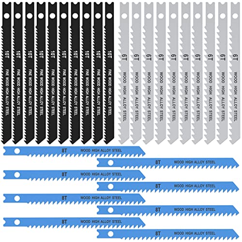 25-teiliges Stichsägeblatt-Set 6T 8T 10T Hartstahl, verschiedene Sägeblätter mit U-Schaft,schnell geschnittenes Stichsägeblatt, Holzbearbeitungswerkzeug zum Schneiden von Holz, Metall, Kunststoff 25-teiliges Stichsägeblatt-Set 6T 8T 10T Hartstahl, verschiedene Sägeblätter mit U-Schaft,schnell geschnittenes Stichsägeblatt, Holzbearbeitungswerkzeug zum Schneiden von Holz, Metall, Kunststoff von Iraza