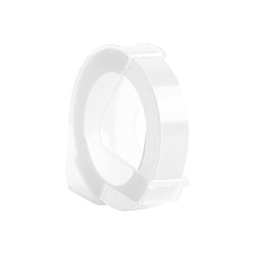 3D-Kunststoff-Prägeetikettenband-Nachfüllpackung für DYMO 12965 1610 Etikettendrucker mit 3/8 Zoll x 3 m, 1 Rolle, transparent von Irfora