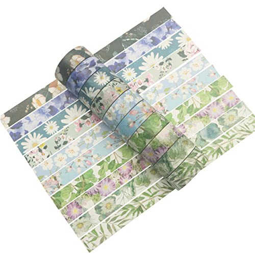 Irfora 40 Rollen Washi Tape Set Blumenblütenblätter Pflanze Dekorative Washi -Maskierungsbänder 15 Mm Breites Klebeband Aufkleber für Arts & Crafts Scrapbooking Journals Planer Card von Irfora