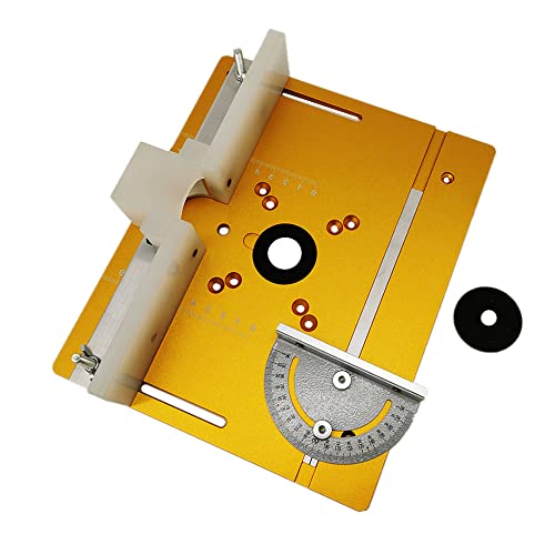 Irfora Set mit 3 Frästisch-Einlegeplatten, Aluminiumlegierung, Holzfräsen, Flip-Board, Trimmmaschine, Gravur, Hilfswerkzeug, Holzbearbeitungsbänke von Irfora